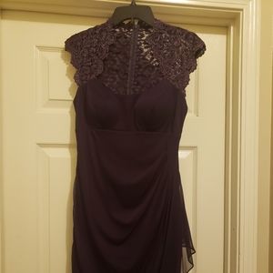 Ladies purple dress w/ sheer lace